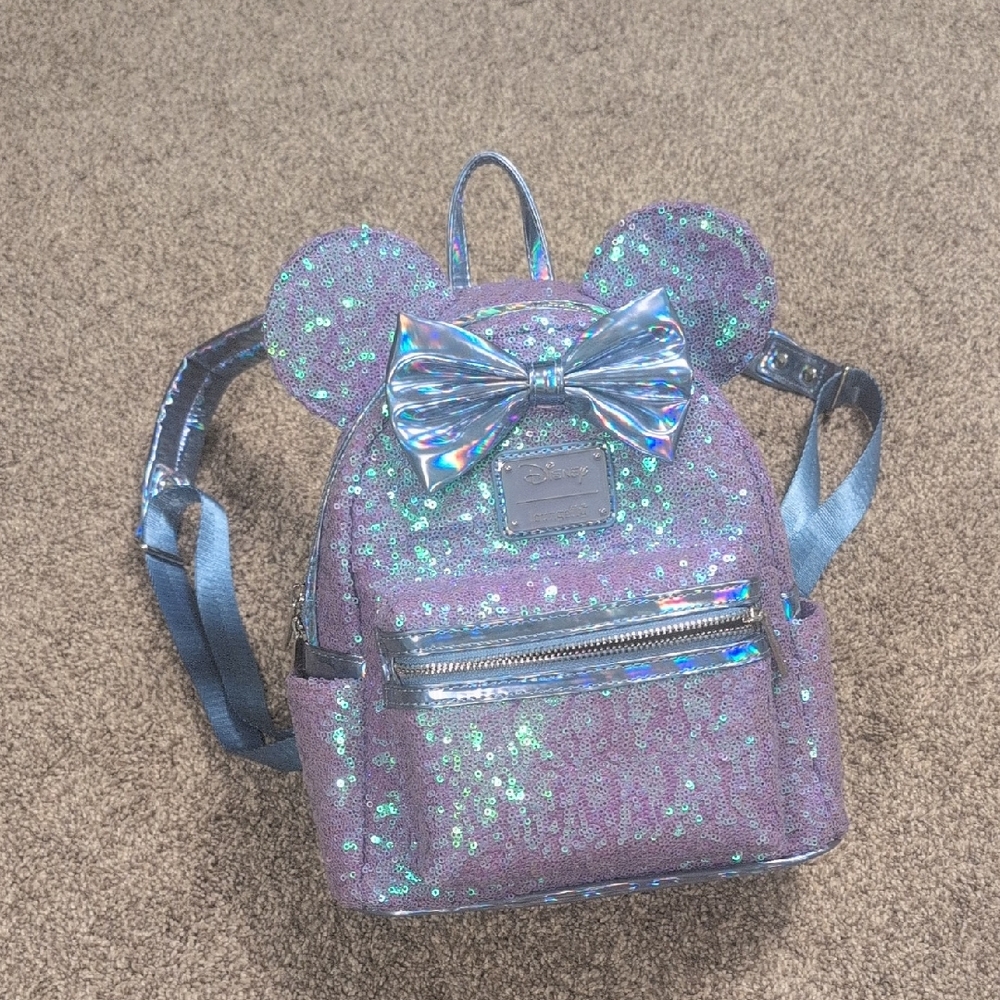 Disney Iridescent Purple Loungefly Backpack - Picture 2 of 16